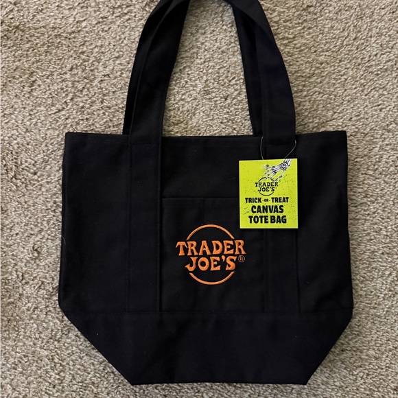 Trader Joe's Orange Canvas Tote Bag - Picture 2 of 2